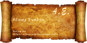 Alexy Evelin névjegykártya